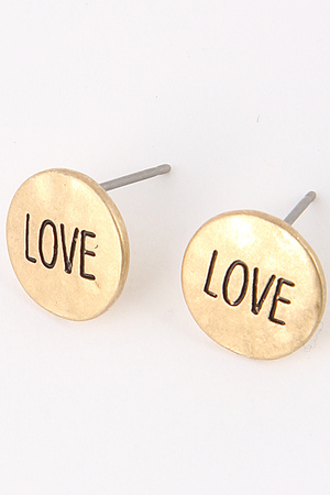 Love Word Carved Out Stud Earring 5DAJ1